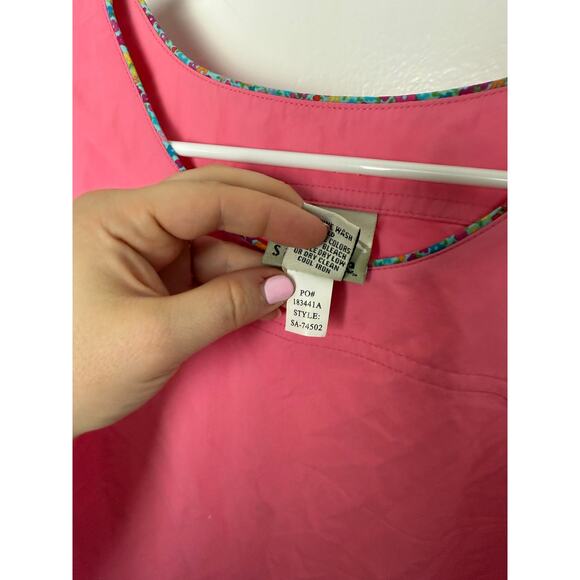 Sahalie Pink Nylon Sleeveless Short Shift Dress Women's Medium Tropical Resort - Picture 6 of 8